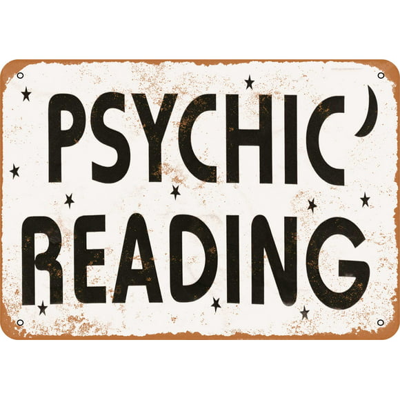 Vintage Metal Psychic Hand Palm Reading Wall Sign Tin Plaque Witchy Room Decor 